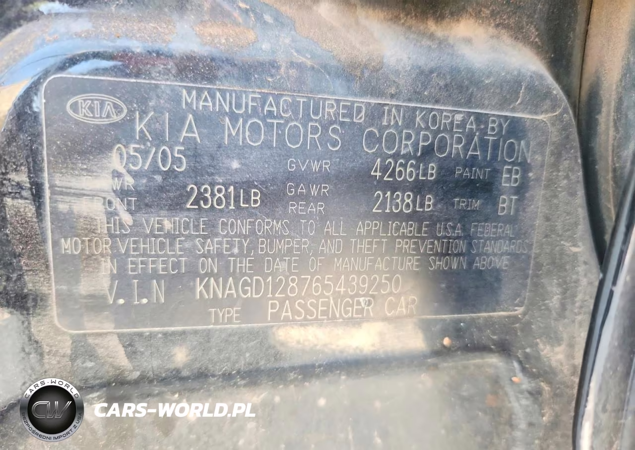 2006 Kia Optima Lx V6 VIN:KNAGD128765439250 - 12