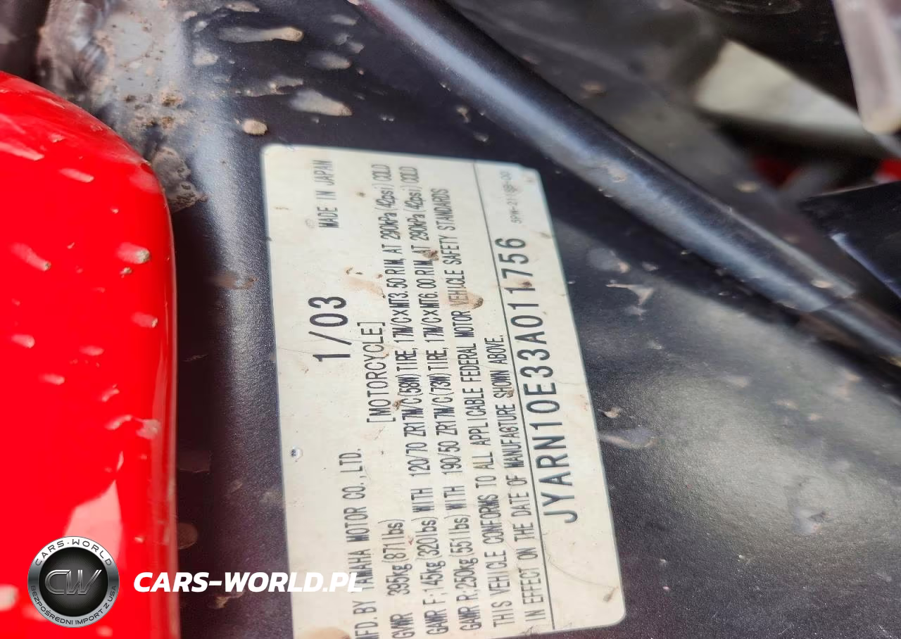 2003 Yamaha Yzfr1 VIN:JYARN10E33A011756 - 8