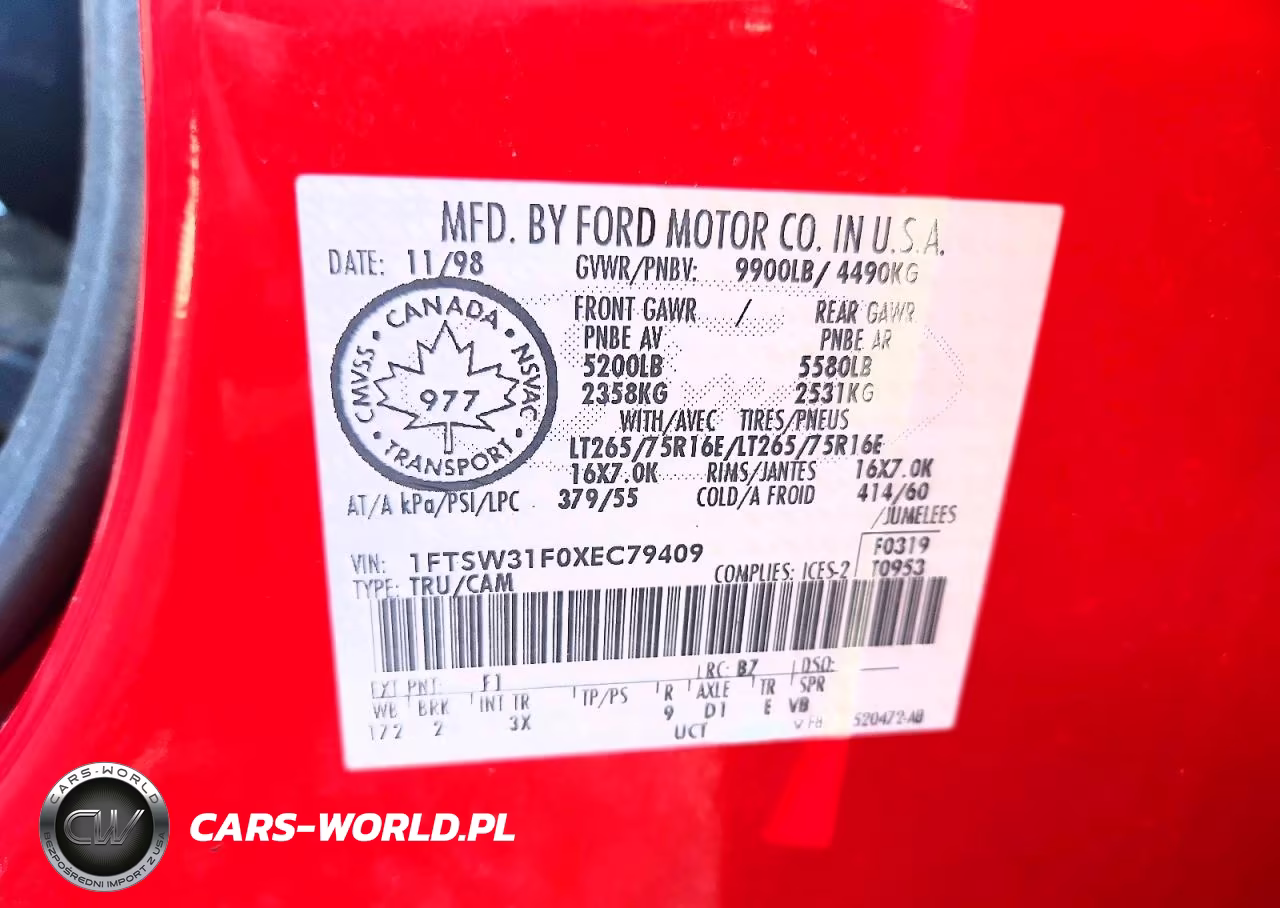 1999 Ford F350 Srw Super Duty VIN:1FTSW31F0XEC79409 - 12