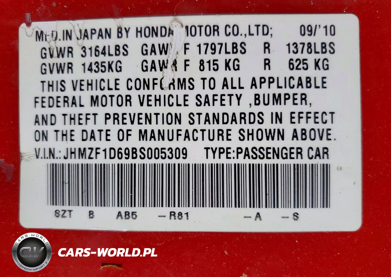 2011 Honda Cr-Z Ex VIN:JHMZF1D69BS005309 - 12