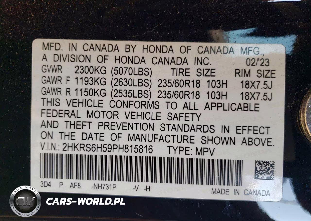 2023 Honda Cr-V Sport VIN:2HKRS6H59PH815816 - 13