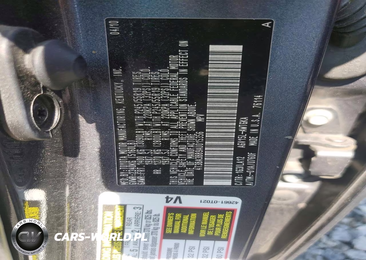 2010 Toyota Venza Awd 4Cyl VIN:4T3BA3BB9AU015356 - 13