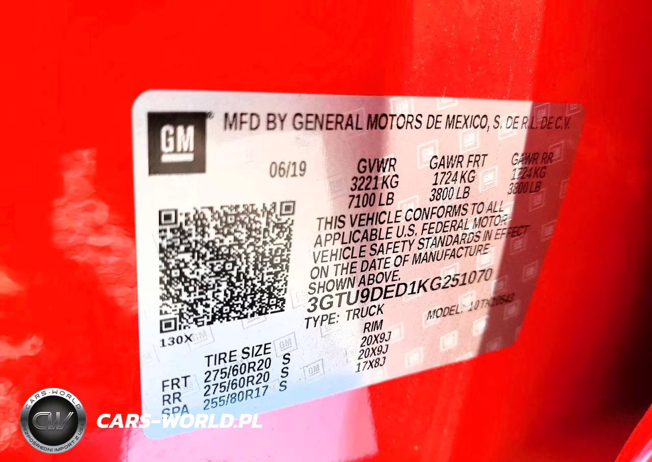 2019 GMC Sierra K1500 Slt VIN:3GTU9DED1KG251070 - 12