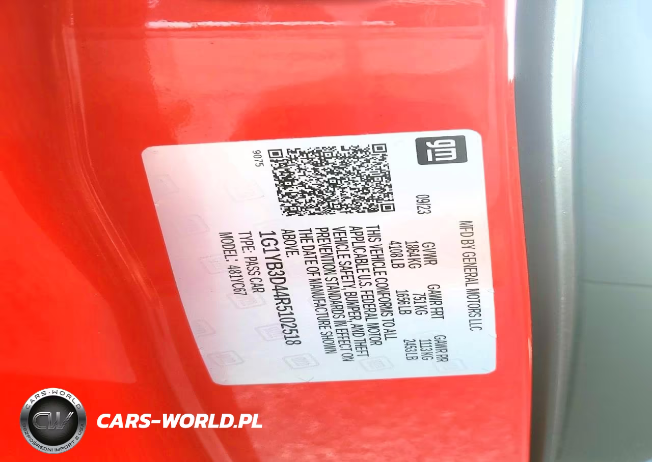 2024 Chevrolet Corvette Stingray 2Lt VIN:1G1YB3D44R5102518 - 12