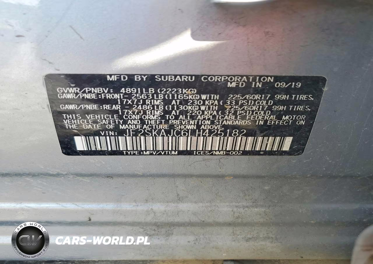 2020 Subaru Forester Premium VIN:JF2SKAJC6LH425182 - 13