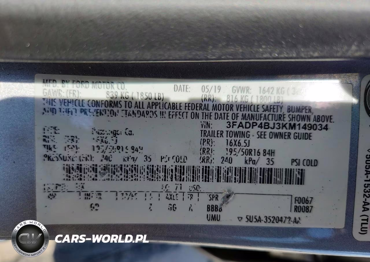 2019 Ford Fiesta Se VIN:3FADP4BJ3KM149034 - 12