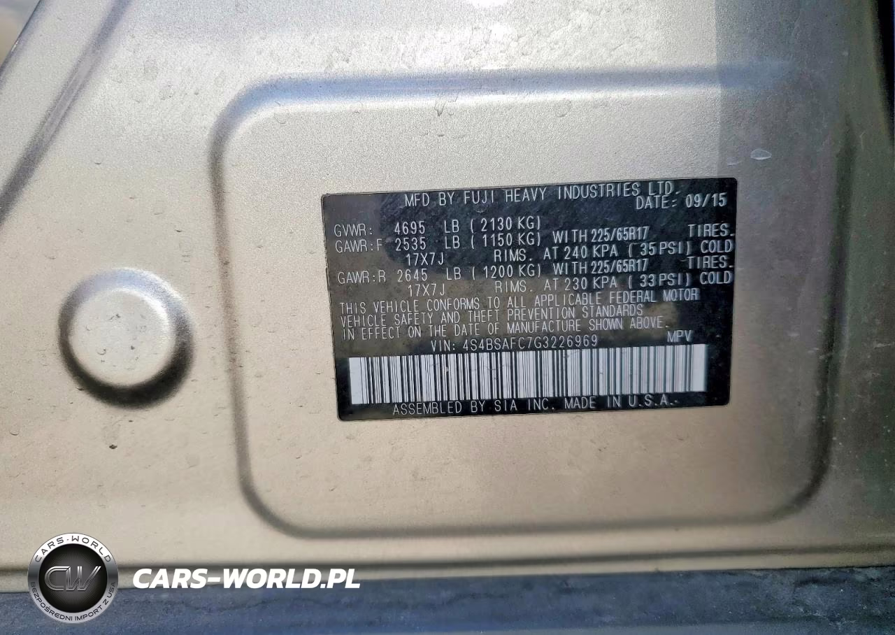 2016 Subaru Outback 2.5I Premium VIN:4S4BSAFC7G3226969 - 12