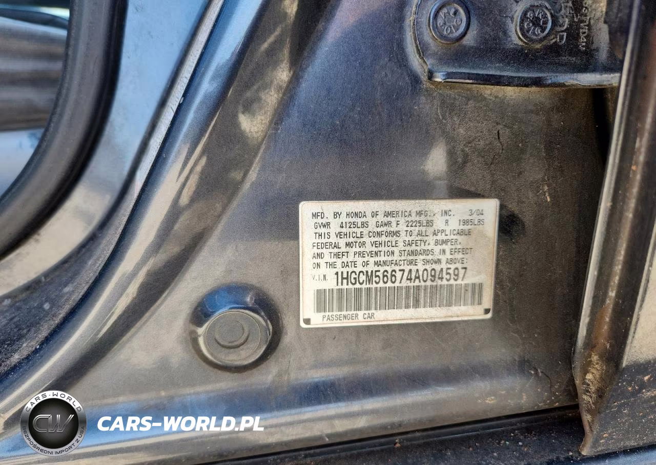 2004 Honda Accord Ex VIN:1HGCM56674A094597 - 12