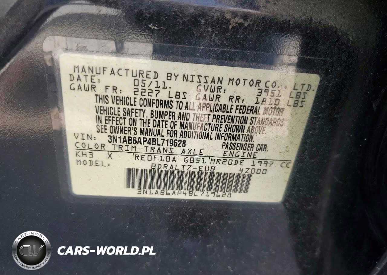2011 Nissan Sentra 2.0 VIN:3N1AB6AP4BL719628 - 12