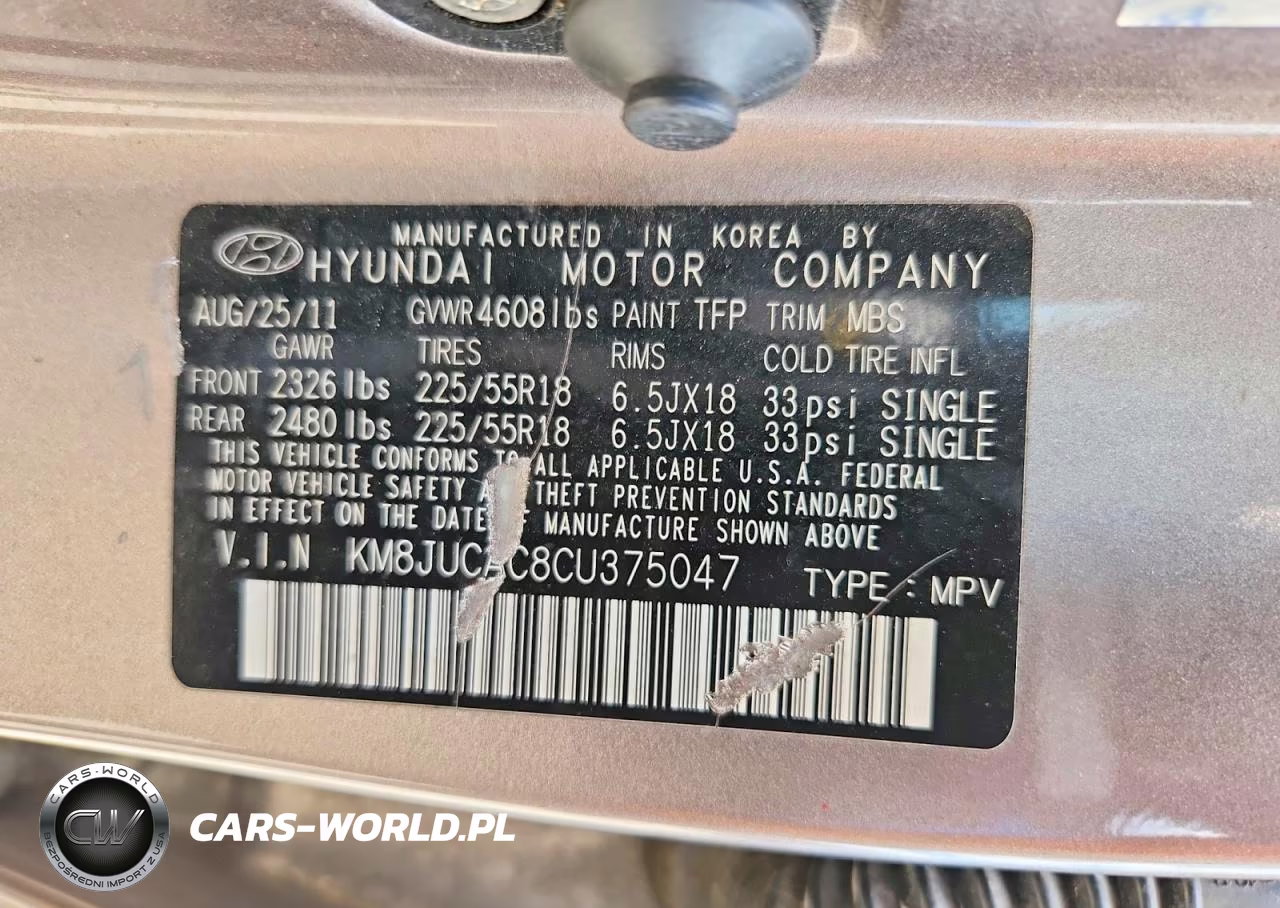 2012 Hyundai Tucson Limited VIN:KM8JUCAC8CU375047 - 13