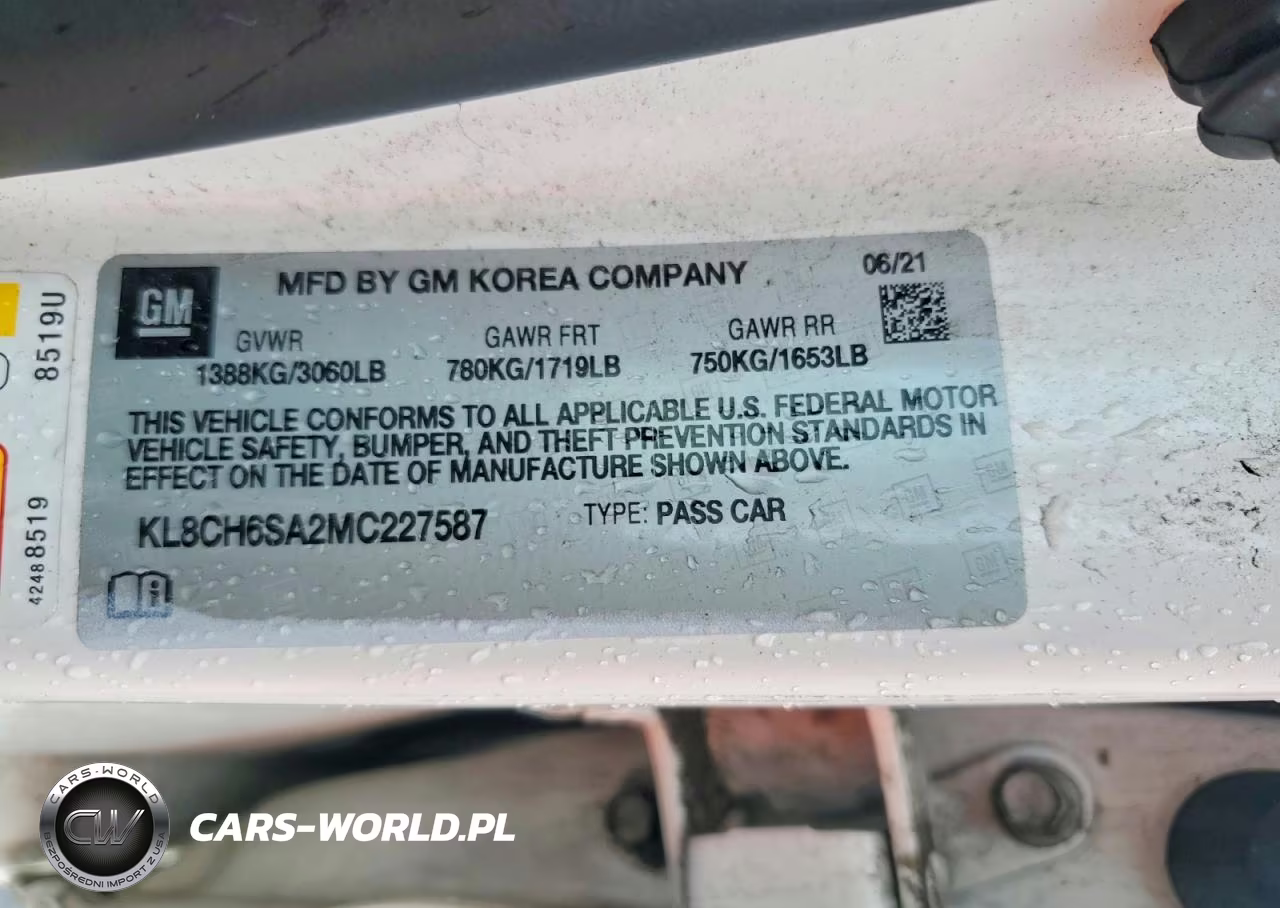 2021 Chevrolet Spark Activ VIN:KL8CH6SA2MC227587 - 12