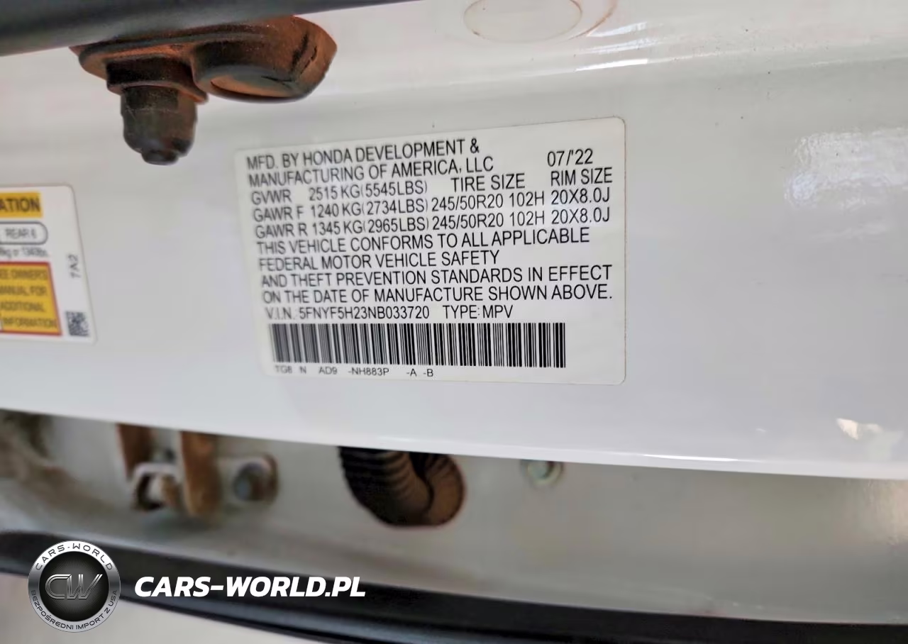 2022 Honda Pilot Se VIN:5FNYF5H23NB033720 - 14