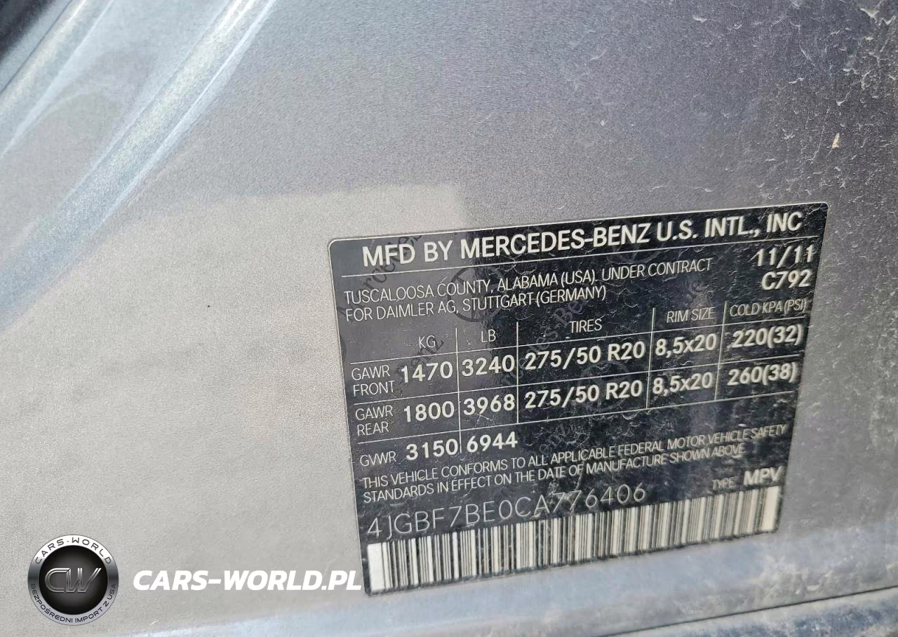 2012 Mercedes-Benz Gl 450 4Matic VIN:4JGBF7BE0CA776406 - 13