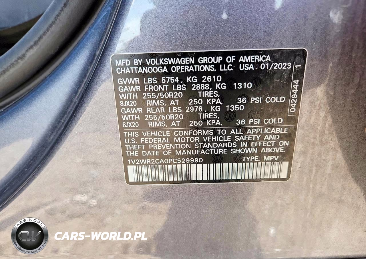 2023 Volkswagen Atlas Se VIN:1V2WR2CA0PC529990 - 13