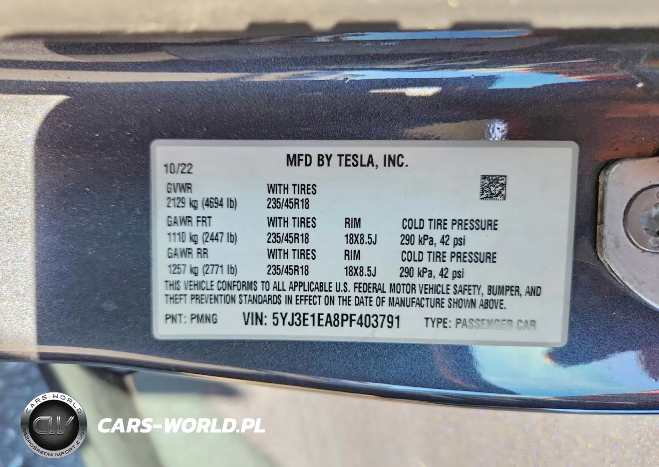 2023 Tesla Model 3 VIN:5YJ3E1EA8PF403791 - 12