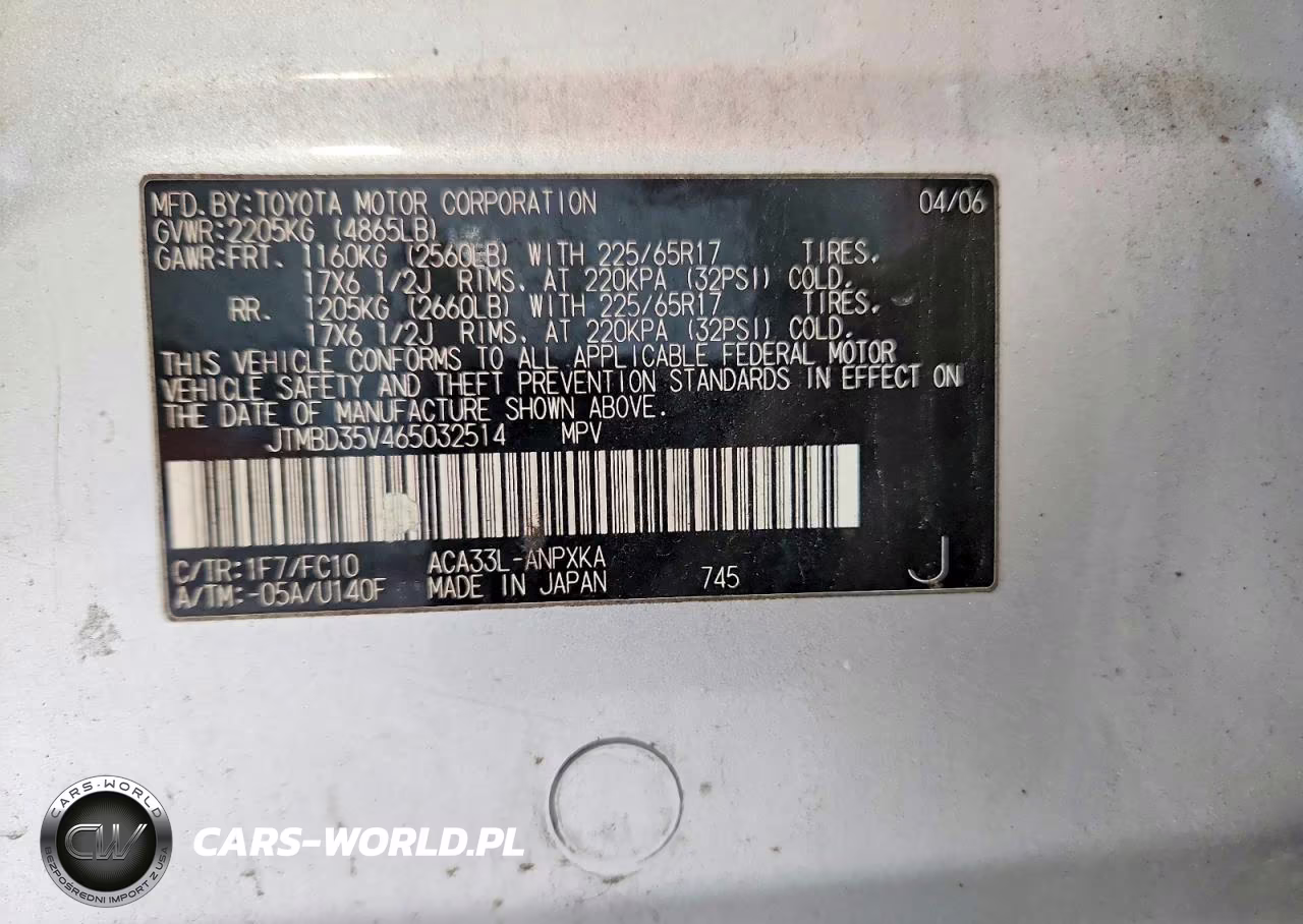 2006 Toyota Rav4 Base VIN:JTMBD35V465032514 - 12