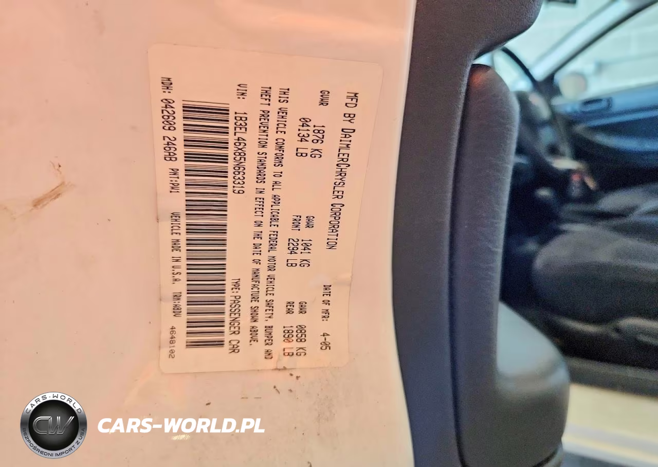 2005 Dodge Stratus Sxt VIN:1B3EL46X85N663319 - 12