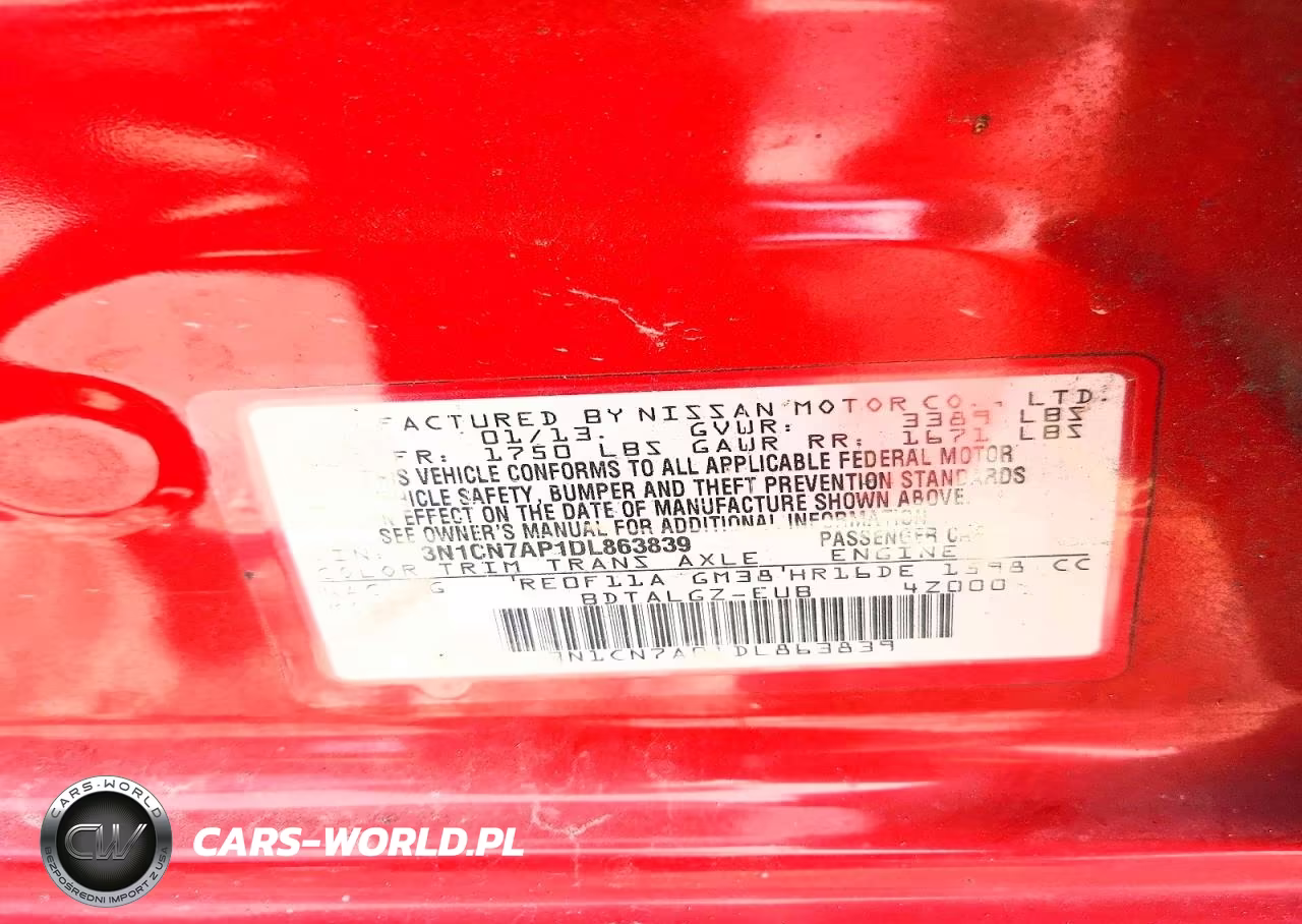 2013 Nissan Versa 1.6 S VIN:3N1CN7AP1DL863839 - 12