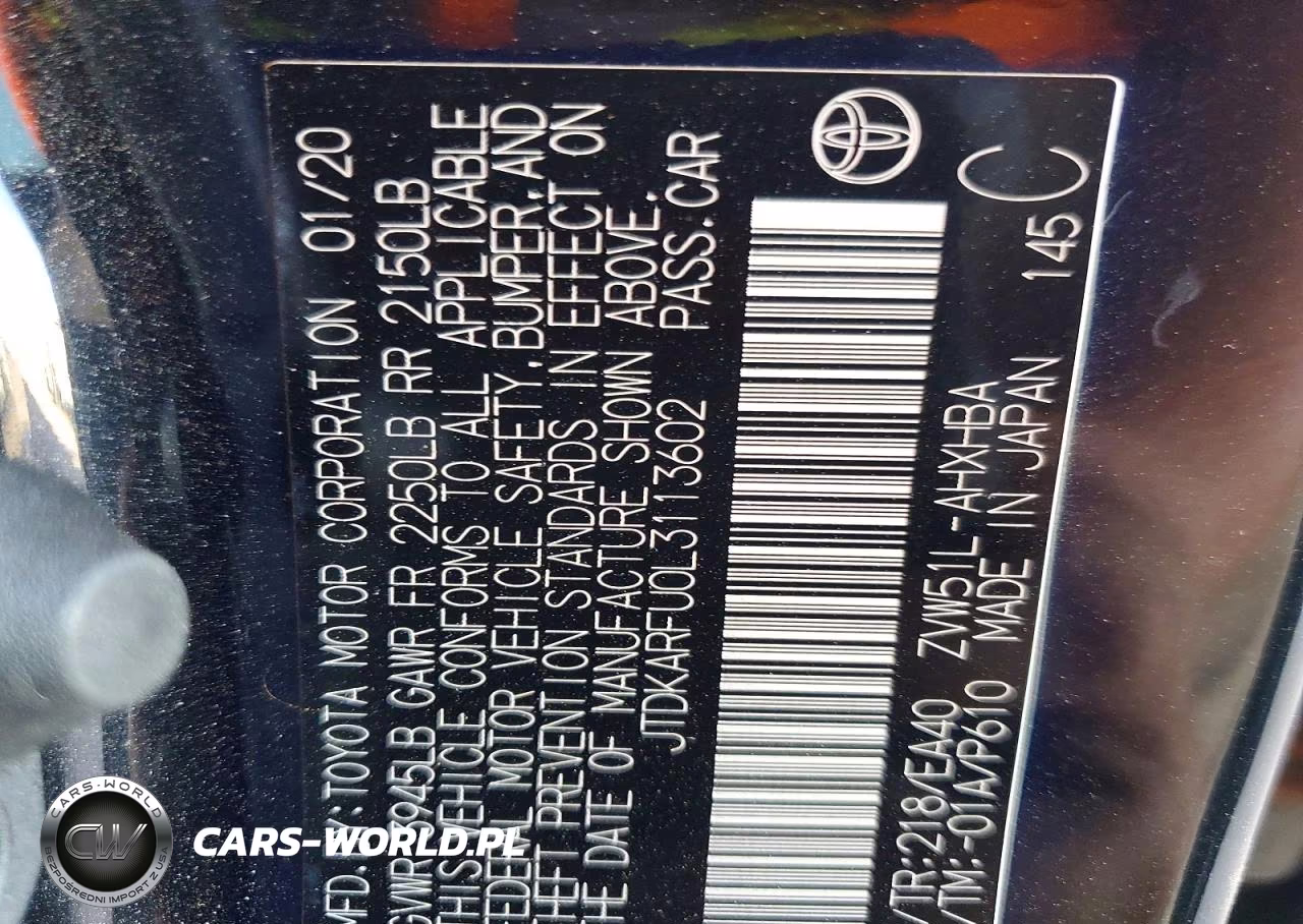 2020 Toyota Prius Xle VIN:JTDKARFU0L3113602 - 12