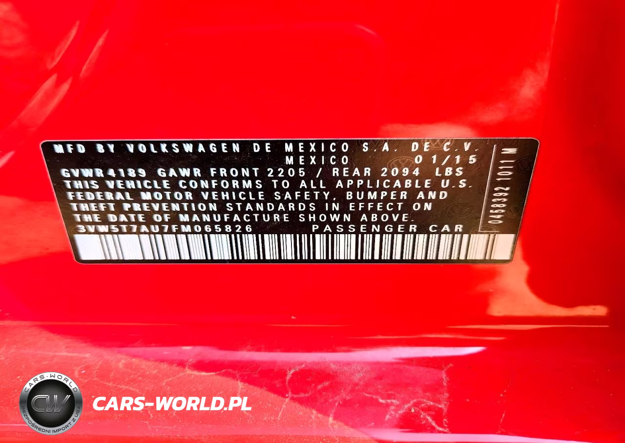 2015 Volkswagen Gti VIN:3VW5T7AU7FM065826 - 12