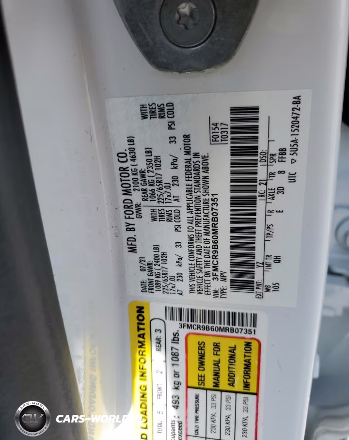 2021 Ford Bronco Sport Big Bend VIN:3FMCR9B60MRB07351 - 13