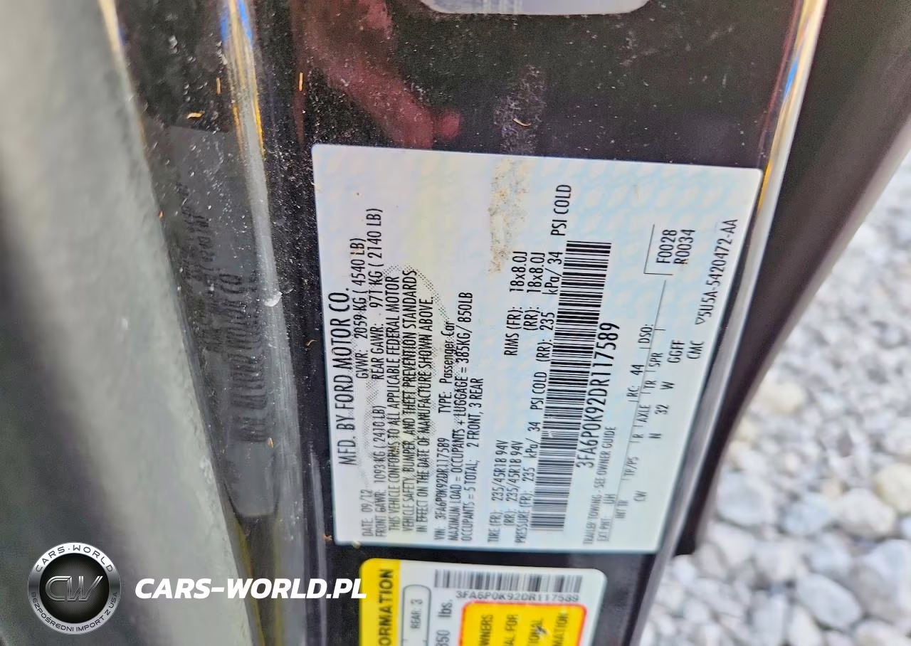 2013 Ford Fusion Titanium VIN:3FA6P0K92DR117589 - 13