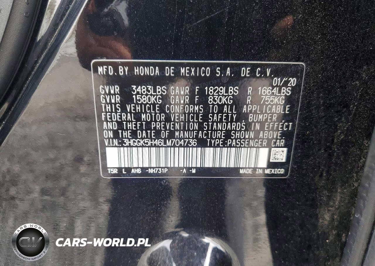 2020 Honda Fit Lx VIN:3HGGK5H46LM704736 - 14