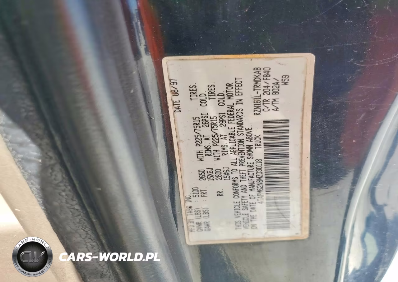 1998 Toyota Tacoma Base VIN:4TAPM62N8WZ030118 - 12