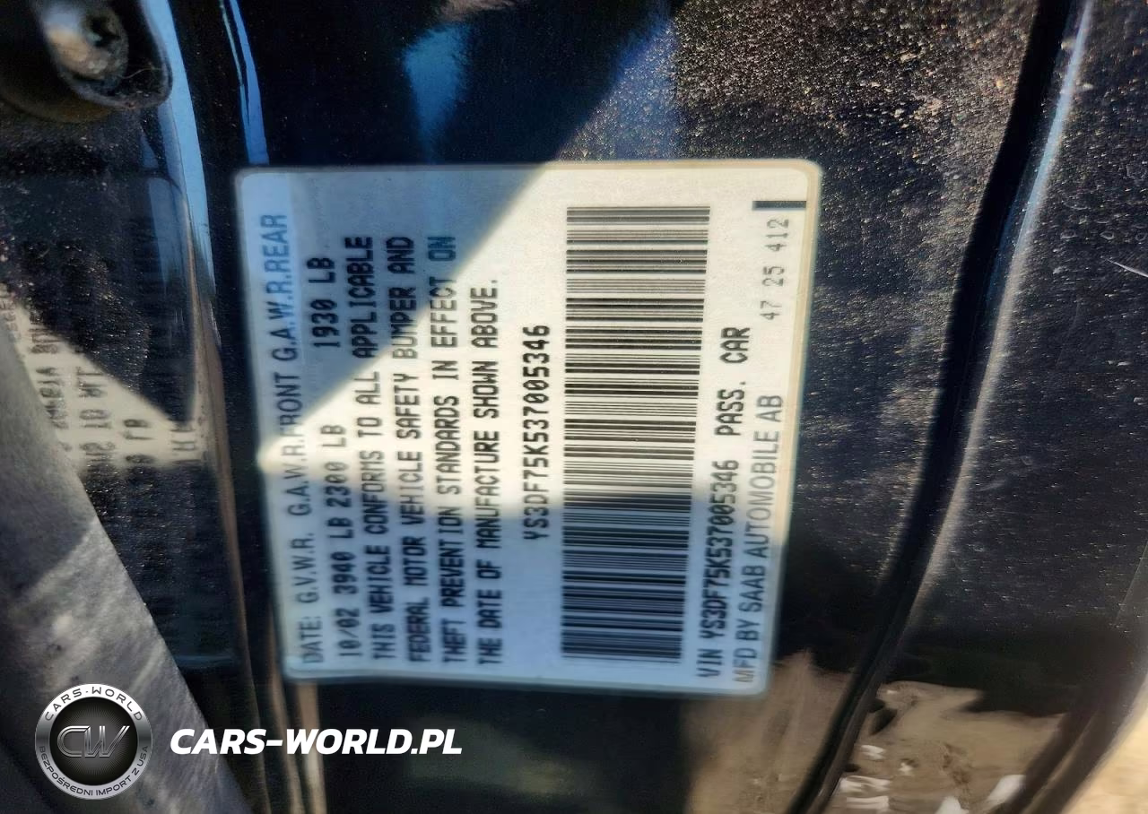 2003 Saab 9-3 Se VIN:YS3DF75K537005346 - 12