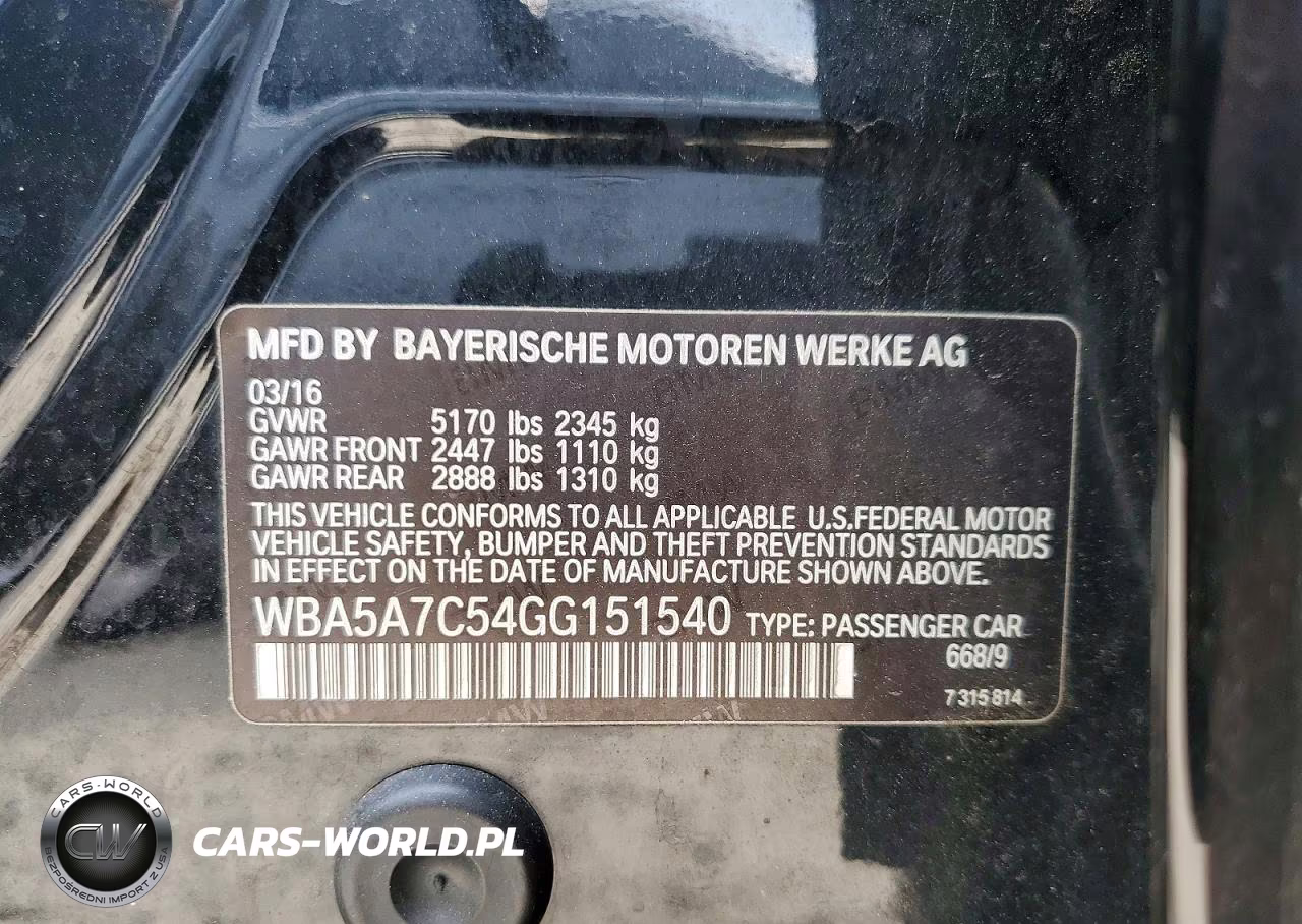 2016 BMW 528 Xi VIN:WBA5A7C54GG151540 - 12