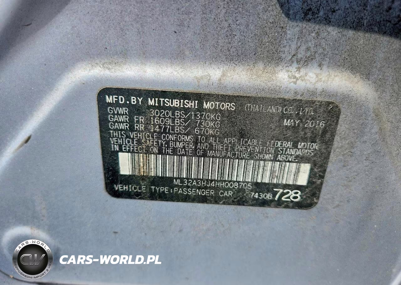 2017 Mitsubishi Mirage Es VIN:ML32A3HJ4HH008705 - 12