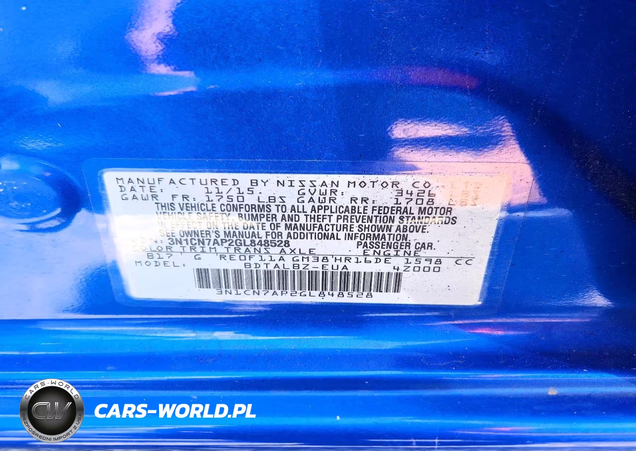 2016 Nissan Versa 1.6 Sv VIN:3N1CN7AP2GL848528 - 12