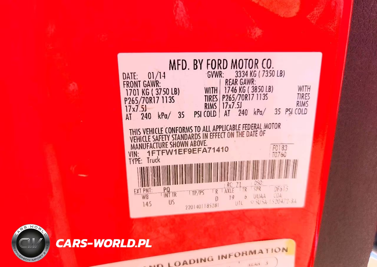 2014 Ford F150 Supercrew VIN:1FTFW1EF9EFA71410 - 13