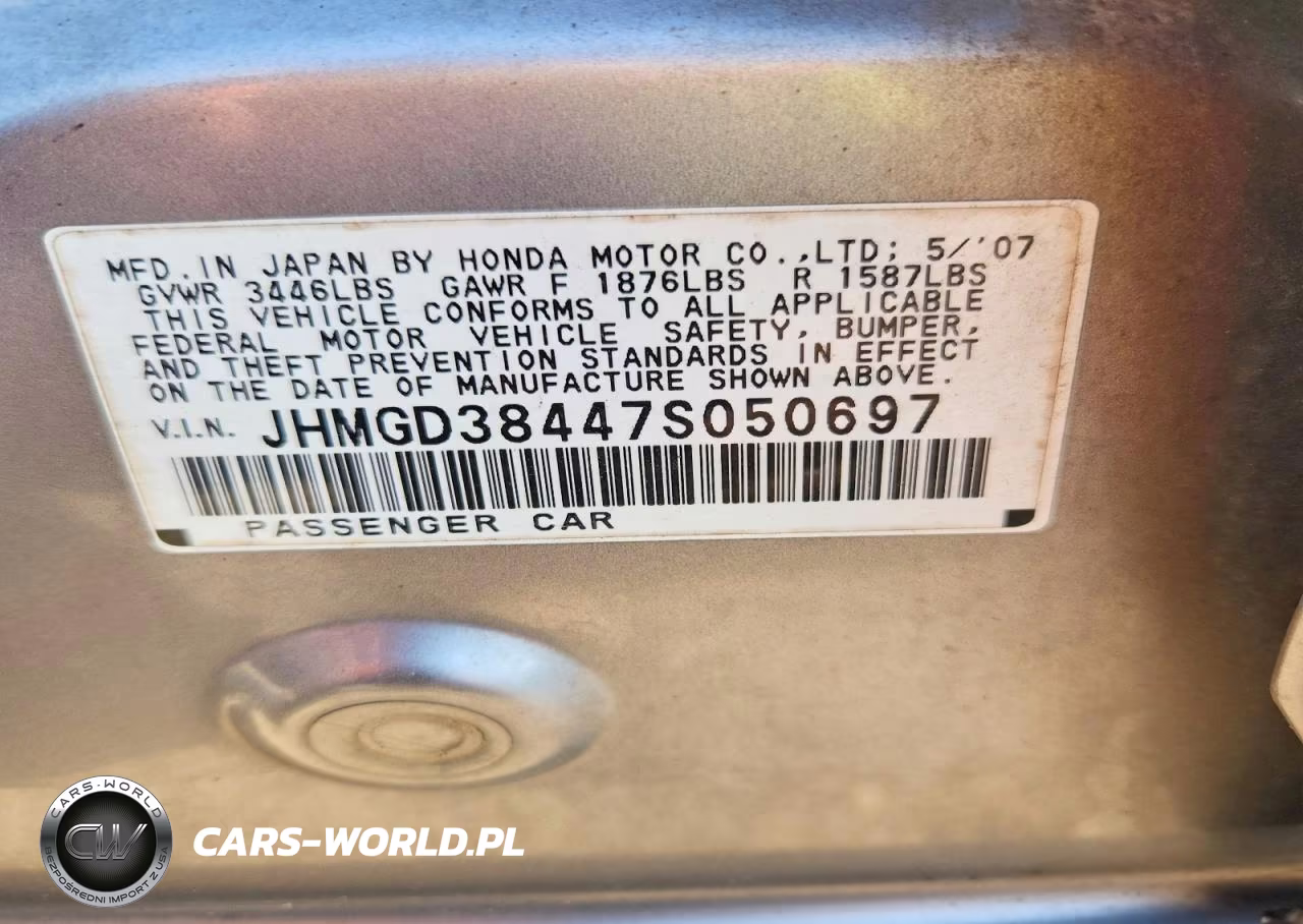 2007 Honda Fit VIN:JHMGD38447S050697 - 12