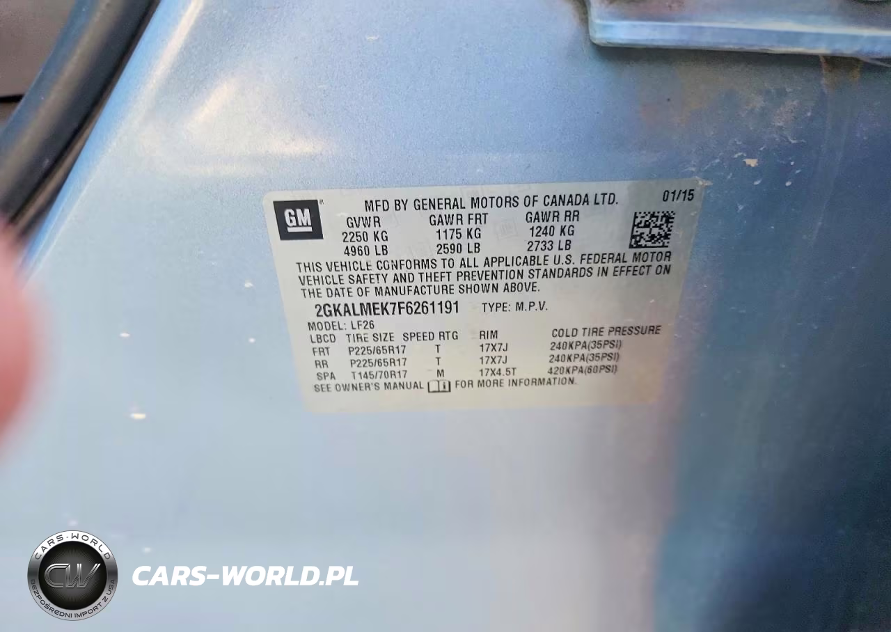 2015 GMC Terrain Sle VIN:2GKALMEK7F6261191 - 14