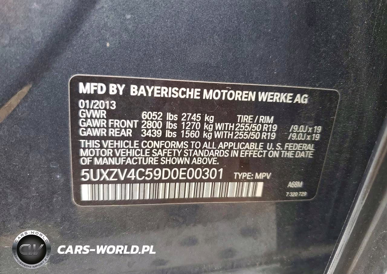2013 BMW X5 xDrive35I VIN:5UXZV4C59D0E00301 - 13