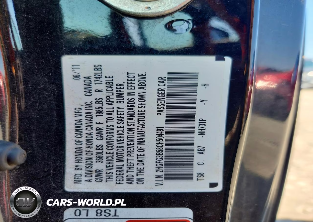 2012 Honda Civic Lx VIN:2HGFG3B58CH504491 - 12