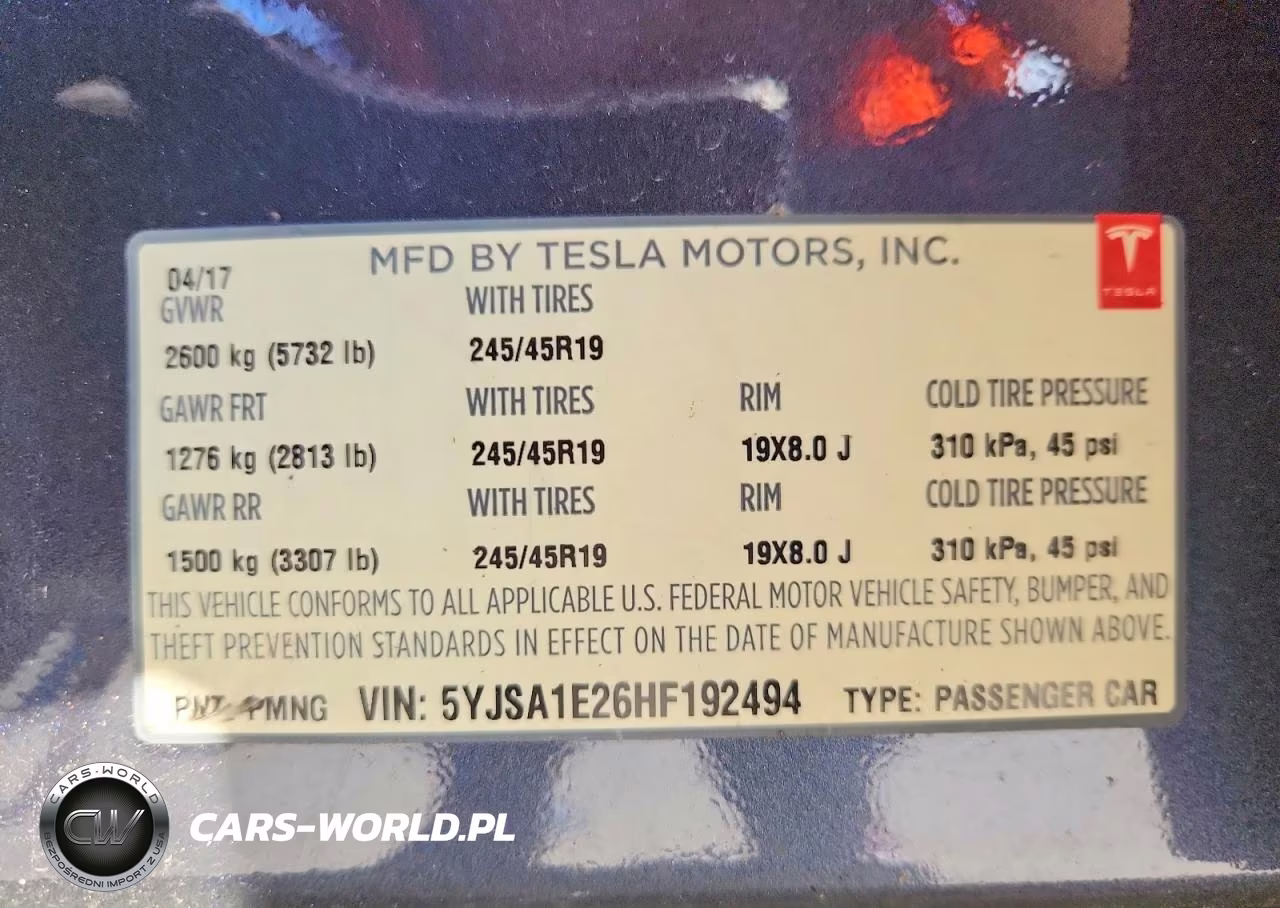 2017 Tesla Model S VIN:5YJSA1E26HF192494 - 12