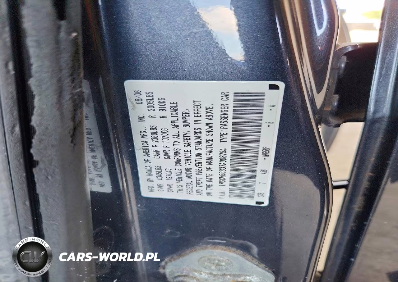 2007 Honda Accord Ex VIN:1HGCM66837A008794 - 12