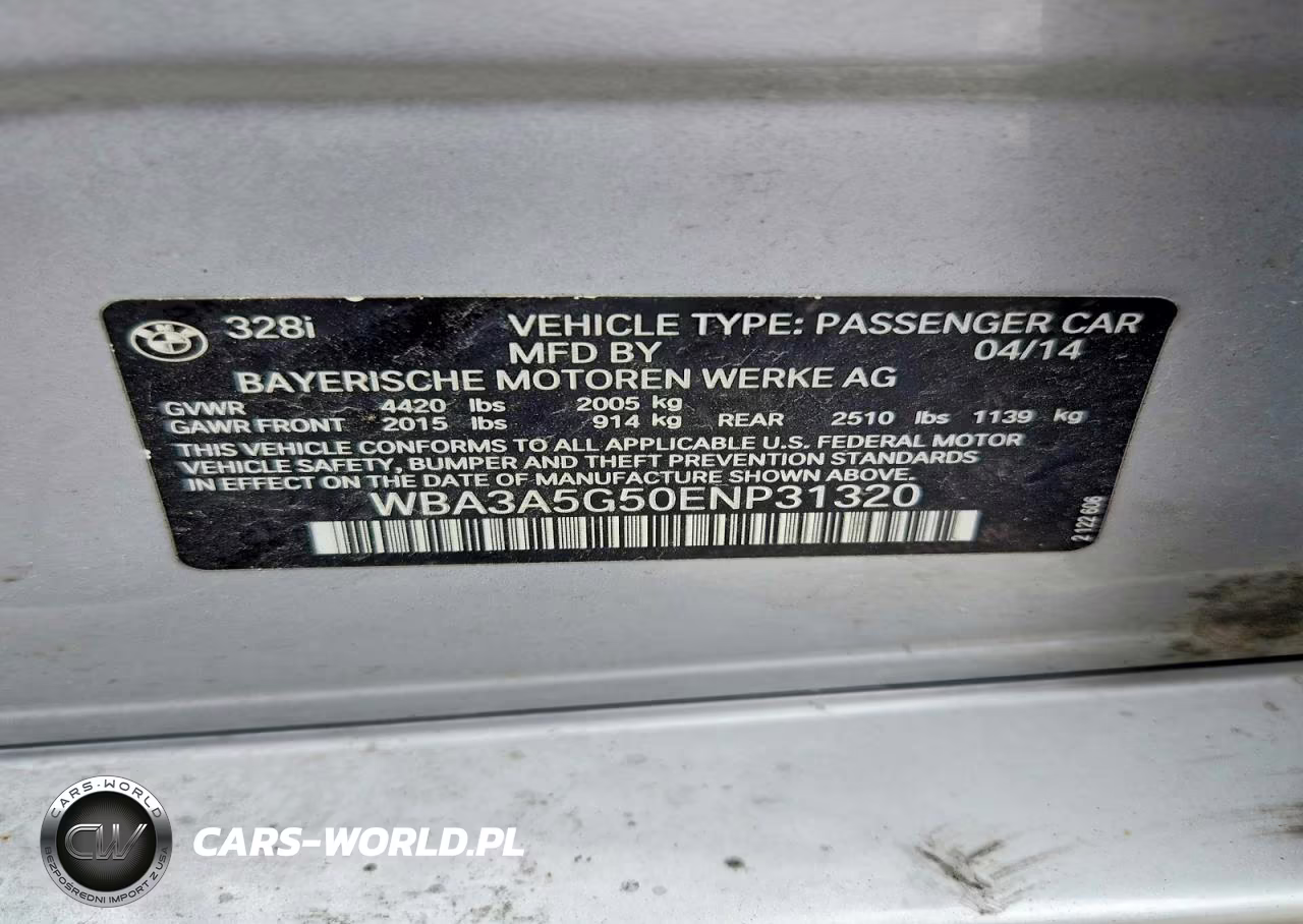 2014 BMW 328 I VIN:WBA3A5G50ENP31320 - 12