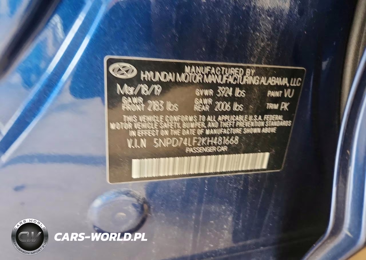 2019 Hyundai Elantra Se VIN:5NPD74LF2KH481668 - 12