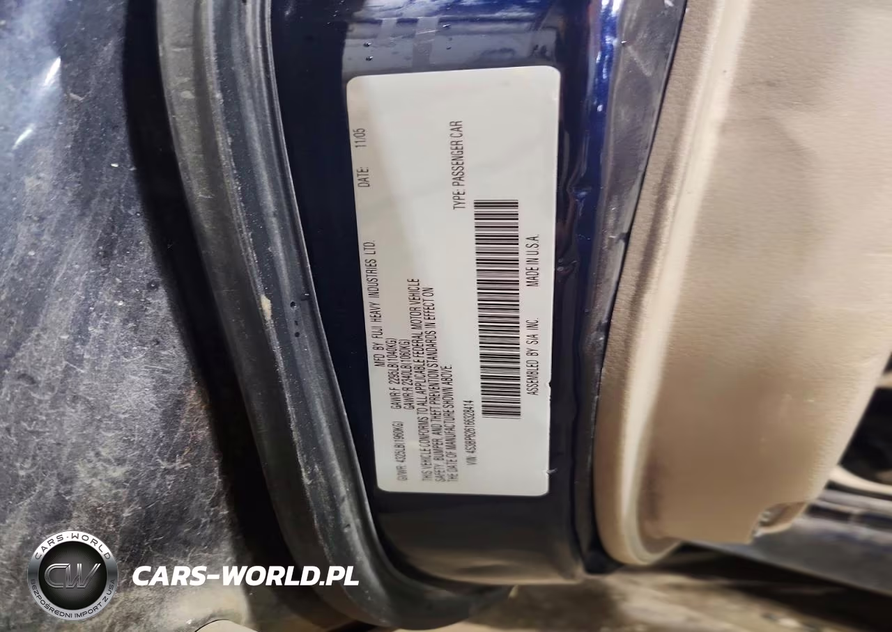 2006 Subaru Legacy 2.5I Limited VIN:4S3BP626166328414 - 12
