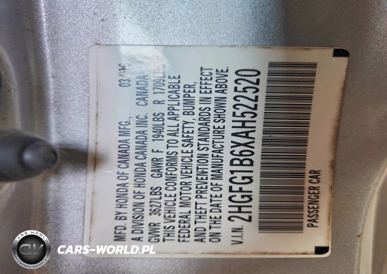 2010 Honda Civic VIN:2HGFG1B6XAH522520 - 12