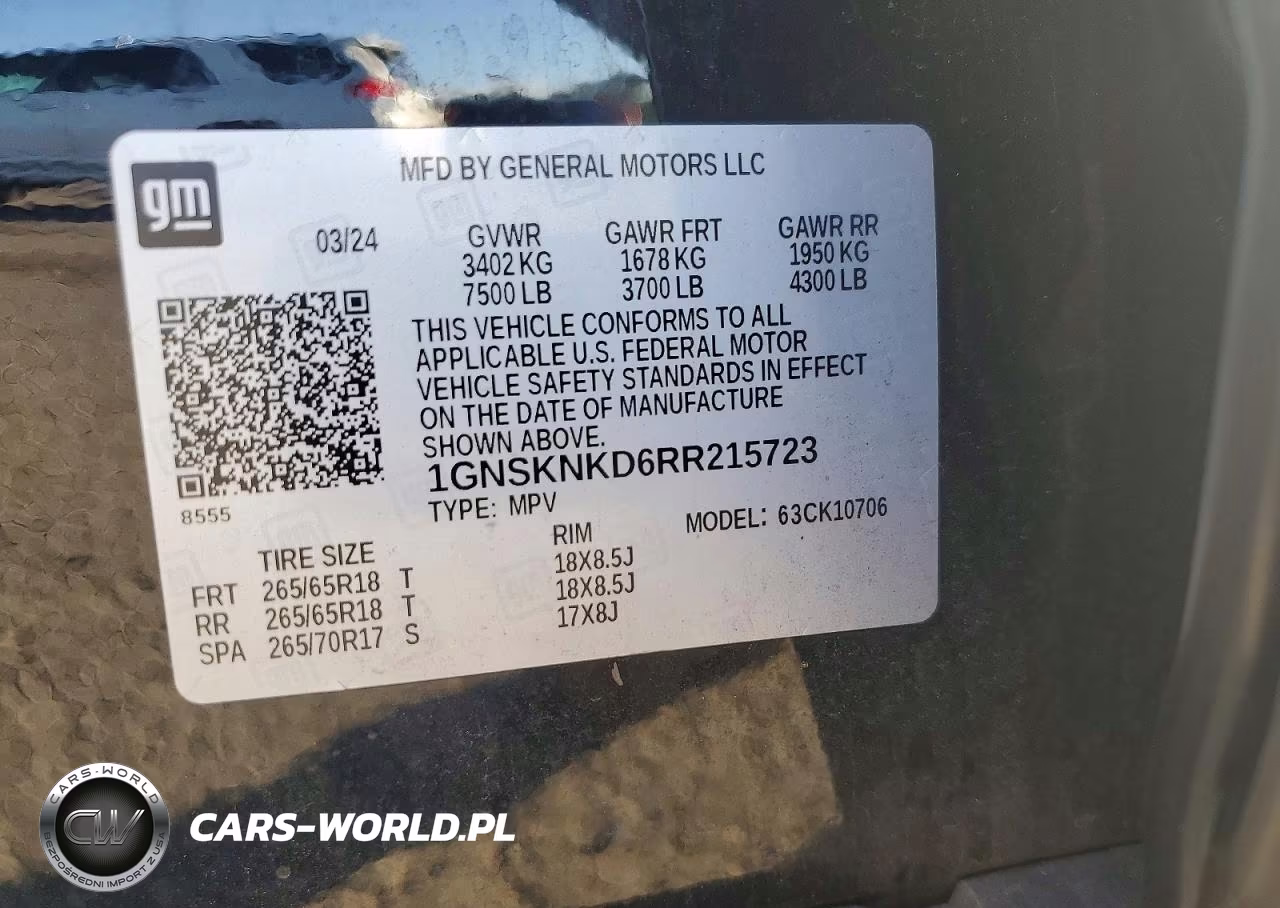 2024 Chevrolet Tahoe K1500 Lt VIN:1GNSKNKD6RR215723 - 13