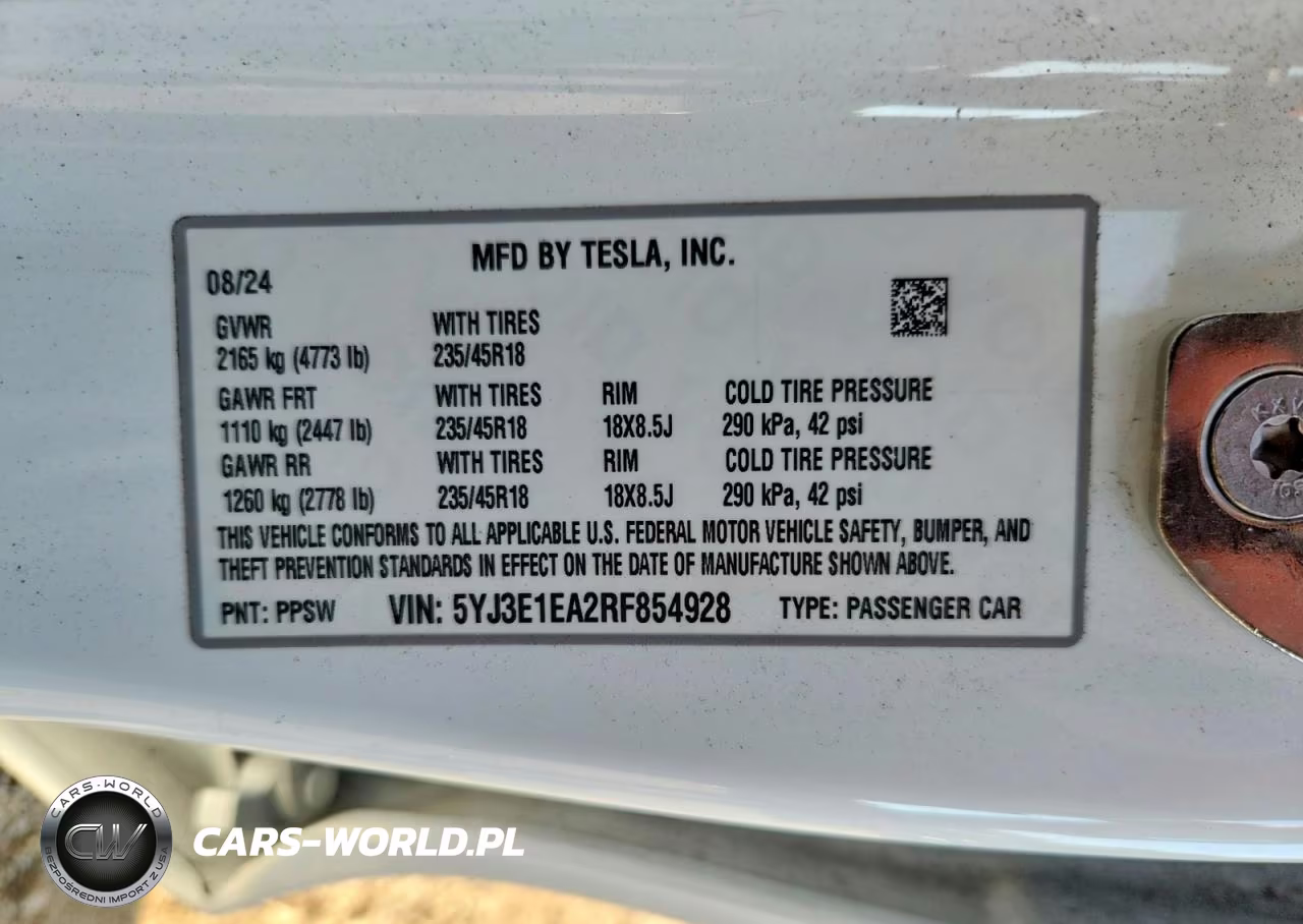 2024 Tesla Model 3 VIN:5YJ3E1EA2RF854928 - 12