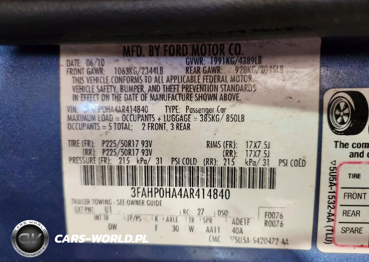 2010 Ford Fusion Se VIN:3FAHP0HA4AR414840 - 12