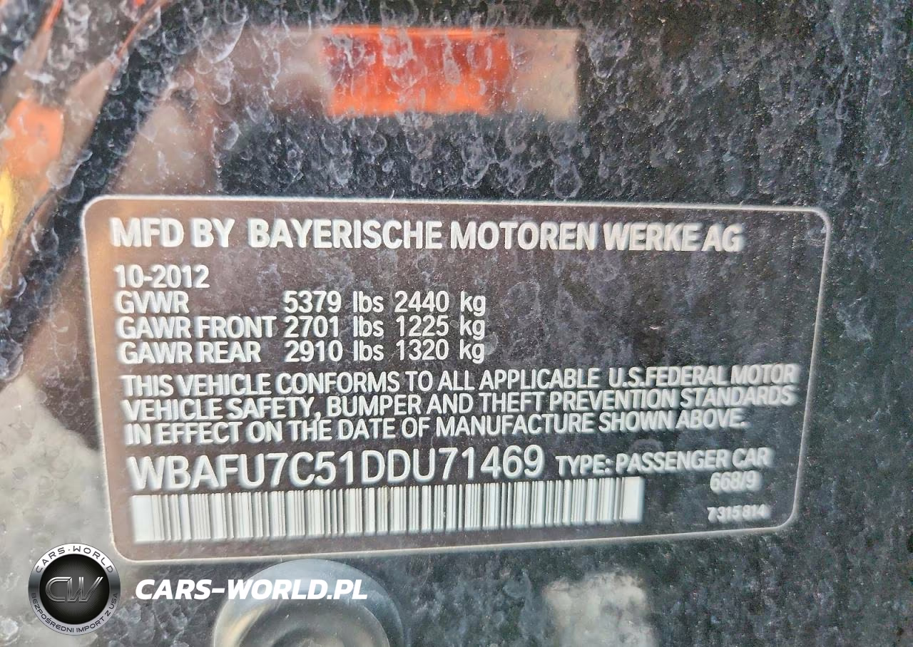 2013 BMW 535 Xi VIN:WBAFU7C51DDU71469 - 12