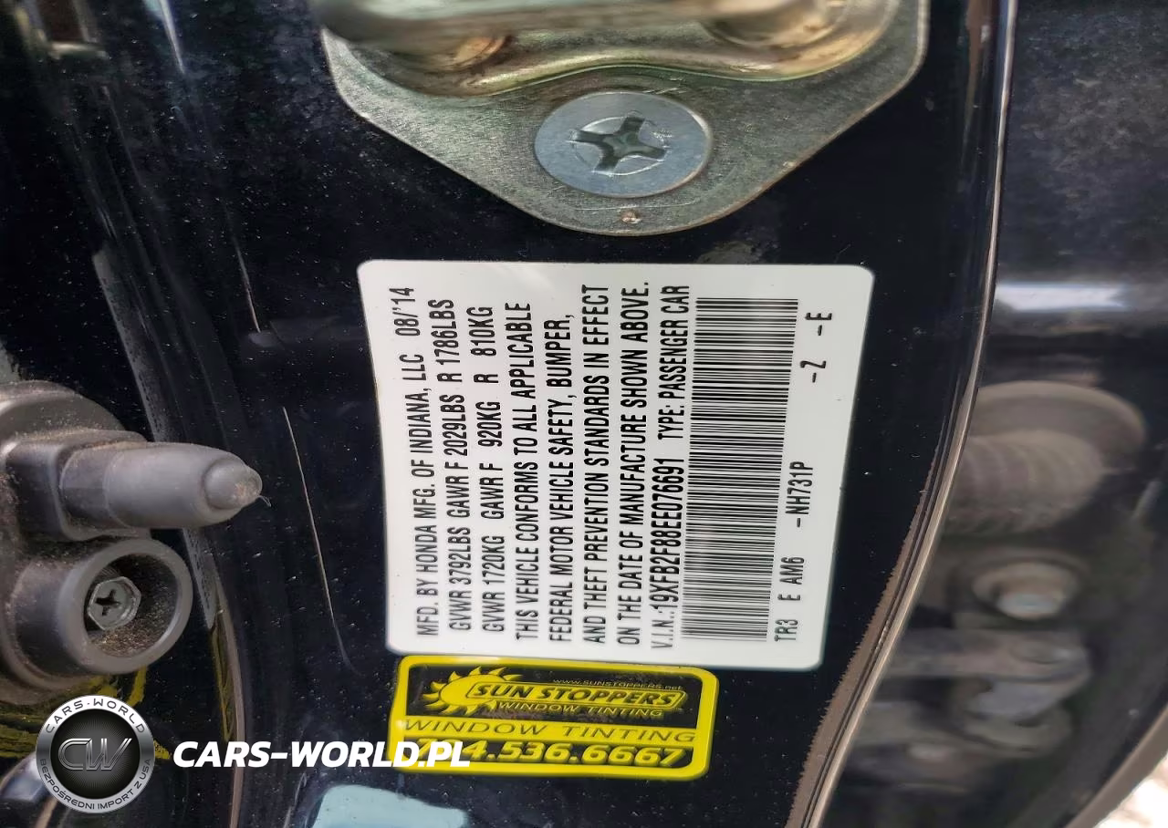 2014 Honda Civic Ex VIN:19XFB2F88EE076691 - 12