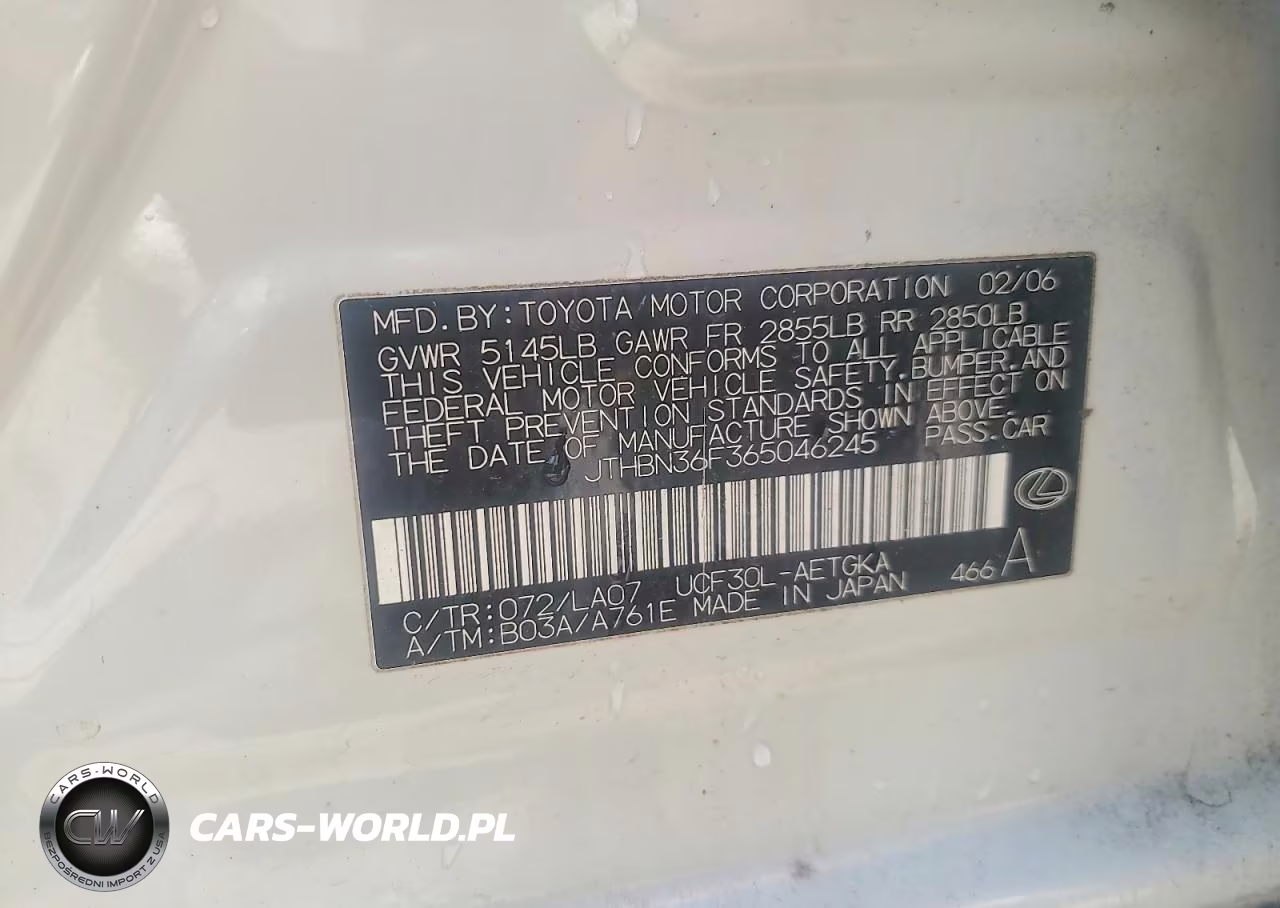 2006 Lexus Ls 430 VIN:JTHBN36F365046245 - 12