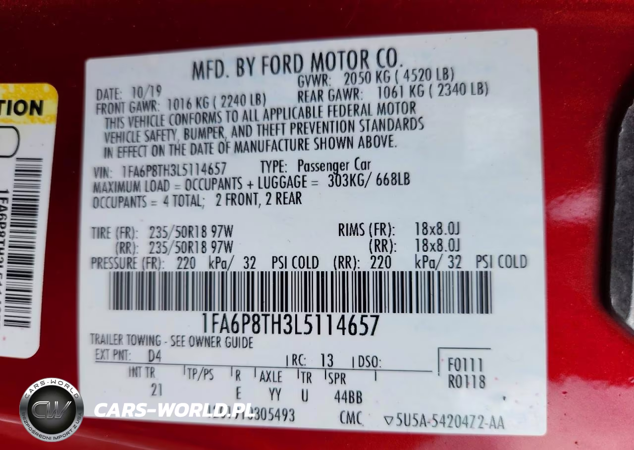 2020 Ford Mustang VIN:1FA6P8TH3L5114657 - 12